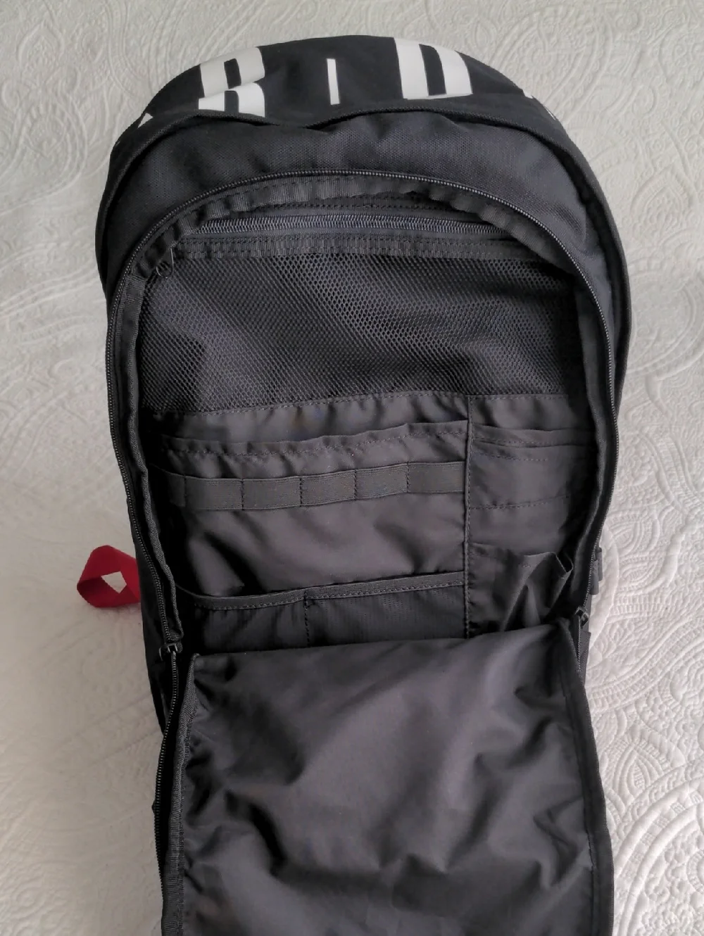 Jordan Patrol Black Backpack with White and Red Accents